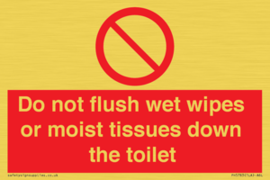 Do not flush wet wipes or moist tissues down the toilet